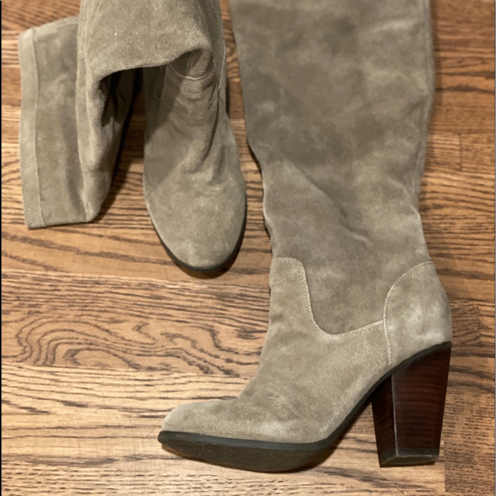 Grey suede boots